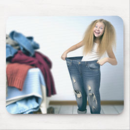 Girl Wearing Oversified Jeans Mousepad