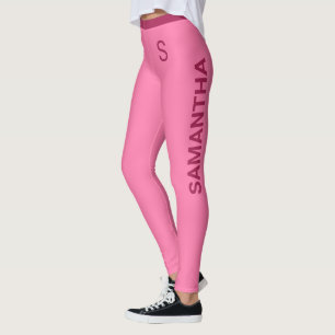 Girl-weiche Rosa mit individualisierbarem Namen un Leggings