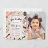 Girl Wellness-Center Makeup Birthday Party Foto Einladung (Vorderseite)