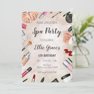 Girl Wellness-Center Makeup Geburtstagsparty Einladung