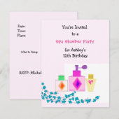 Girl Wellness-Center Slumber Party Einladung (Vorne/Hinten)