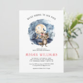 Girl Werewolf | Halloween-Kinderdusche Einladung (Stehend Vorderseite)