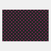 Girl White Black and Hot Pink Polka Dot Mix Geschenkpapier Set (Vorderseite 2)