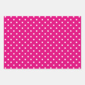 Girl White Black and Hot Pink Polka Dot Mix Geschenkpapier Set (Vorderseite)