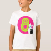 Girl White Neon Bowling Birthday Shirt (Vorderseite)