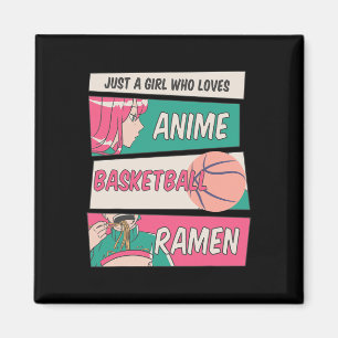 Girl Who Lieben Anime Basketball und Ramen Kawaii Magnet