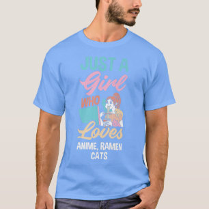 Girl Who Lieben Anime Ramen Sketching Funny Anime  T-Shirt