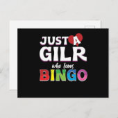 Girl Who Lieben Bingo Player Lucky Game Gamble Ges Postkarte (Vorne/Hinten)
