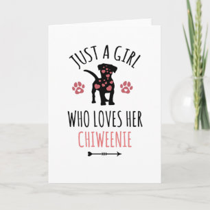 Girl Who Lieben Chiweenie Hund Eigentümer Geschenk Karte