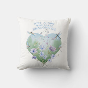 Girl Who Lieben Dragonflies Kissen