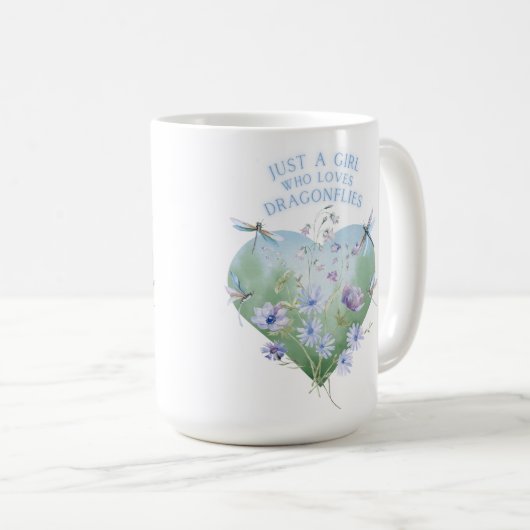 Girl Who Lieben Dragonflies Tasse (VorderseiteRechts)