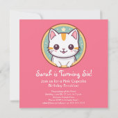 Girl Who Lieben Kittens Geburtstagsparty Einladung (Rückseite)
