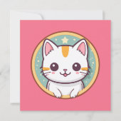 Girl Who Lieben Kittens Geburtstagsparty Einladung (Vorderseite)