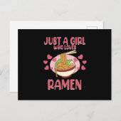 Girl Who Lieben Ramen Anime Kawaii Ramen Noodles G Einladungspostkarte (Vorne/Hinten)