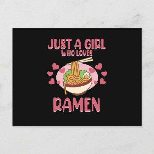 Girl Who Lieben Ramen Anime Kawaii Ramen Noodles G Einladungspostkarte (Vorderseite)