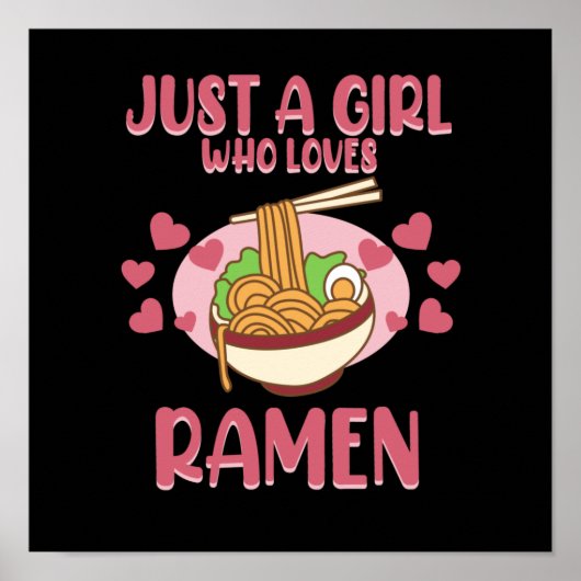Girl Who Lieben Ramen Anime Kawaii Ramen Noodles G Poster (Vorne)