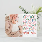 Girl Who Lieben Retro Christmas Feiertagskarte (Stehend Vorderseite)