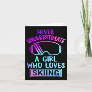 Girl Who Lieben Skifahren Lady Ski Snowboarden Karte