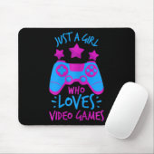 Girl Who Lieben Videospiele Spiel T-Shirts für Mäd Mousepad (Mit Mouse)