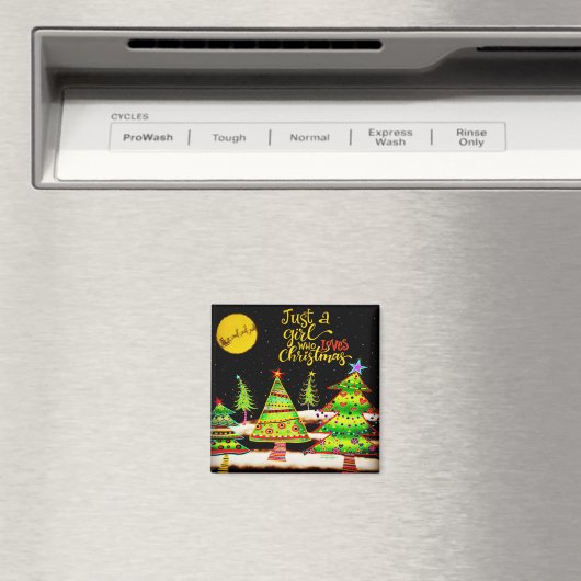 Girl Who Lieben Weihnachtsgeist Magnet (In Situ (Geschirrspüler))
