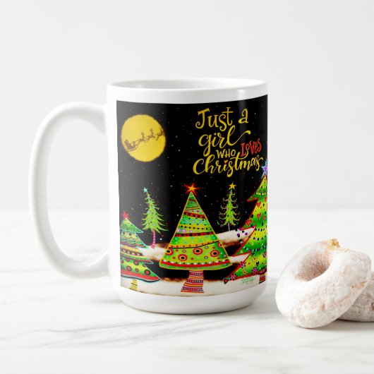 Girl Who Lieben Weihnachtsinspirivity Coffee Tasse (Mit Donut)