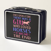 Girl Who Love Horses Barrel Racer Racing Gr Metall Brotdose (Rückseite)