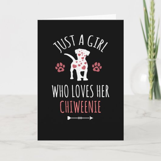 Girl Who Loves Chiweenie Dog Owner Gifts Karte (Vorderseite)