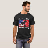 Girl Who Loves Horses Proud American Flag Usa Flag T-Shirt (Vorne ganz)