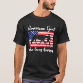 Girl Who Loves Horses Proud American Usa Flag 2 T-Shirt (Vorderseite)