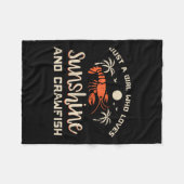Girl Who Loves Sunshine Crawfish Crayfish Girls Ki Fleecedecke (Vorderseite (Horizontal))