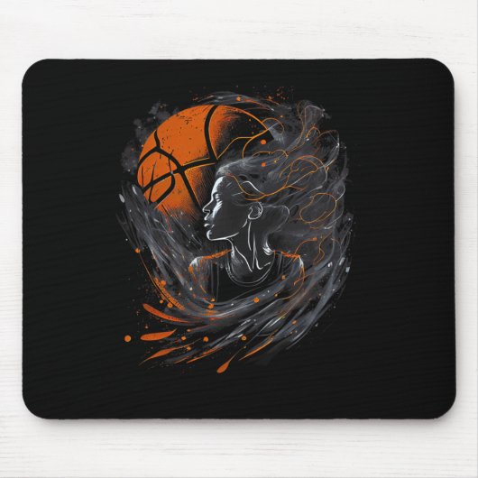 Girl Who Plays Basketball Graphic for Women and Gi Mousepad (Vorne)