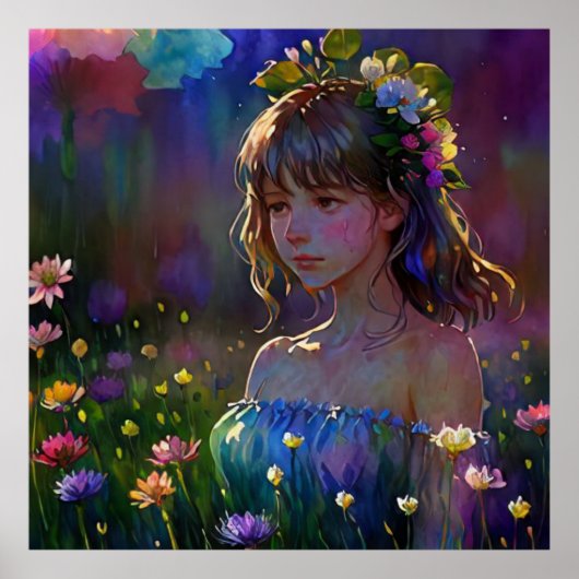 *~ Girl Wild Blume AP56 Fantasy Art Malerei Poster (Vorne)