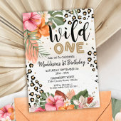 Girl Wild One Birthday Einladung Cheetah Print