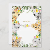 Girl Wild One Birthday Jungle Animals 1. Geburtsta Einladung (Rückseite)