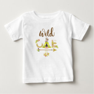 Girl Wild One Boho Erster Geburtstag Baby T-shirt