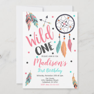 Girl Wild One Dreamcatcher Einladung zum Geburtsta
