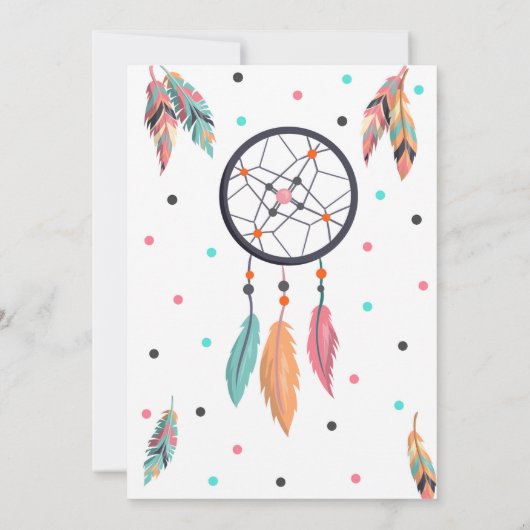 Girl Wild One Dreamcatcher Einladung zum Geburtsta (Rückseite)