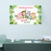 Girl Wild One Jungle Safari 1. Geburtstag Banner (Messeveranstaltung)