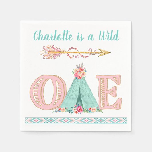 Girl Wild One Paper Napkins Serviette (Vorderseite)