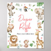 Girl Wild One Safari Kinderdusche Windelwanne Poster (Vorne)