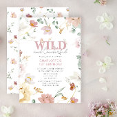 Girl Wild und eintönige Wildblume zum ersten Gebur Einladung