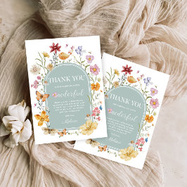 Girl Wildblume 1. Geburtstag Party Dankeskarte