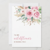 Girl Wildblume 2. Geburtstag Party Einladung (Rückseite)