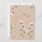 Girl Wildblume Calligraphy Kinderdusche Einladung (Rückseite)