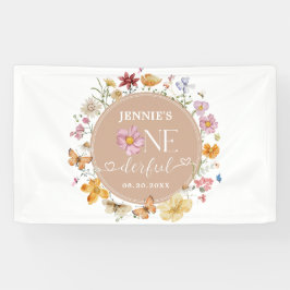 Girl-Wildblume Onederful 1. Geburtstag Party Banner