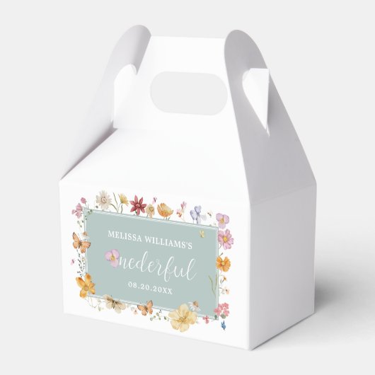 Girl-Wildblume Onederful 1. Geburtstag Party Geschenkschachtel (Vorderseite)