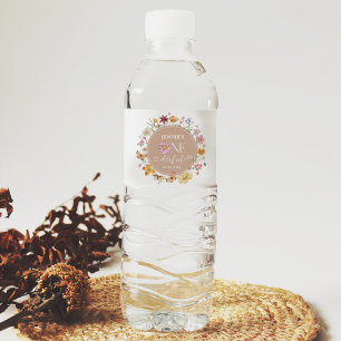 Girl-Wildblume Onederful 1. Geburtstag Party Wasserflaschenetikett