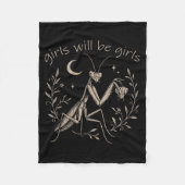 Girl Will Be Girls Praying Mantis Fleecedecke (Vorderseite)