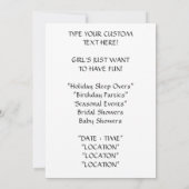 GIRL WILL NUR, FUN ZU HABEN! Einladungen Dahlias (Rückseite)