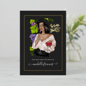 Girl Wine Degustation Brautparty Folieneinladung (Stehend vorne)